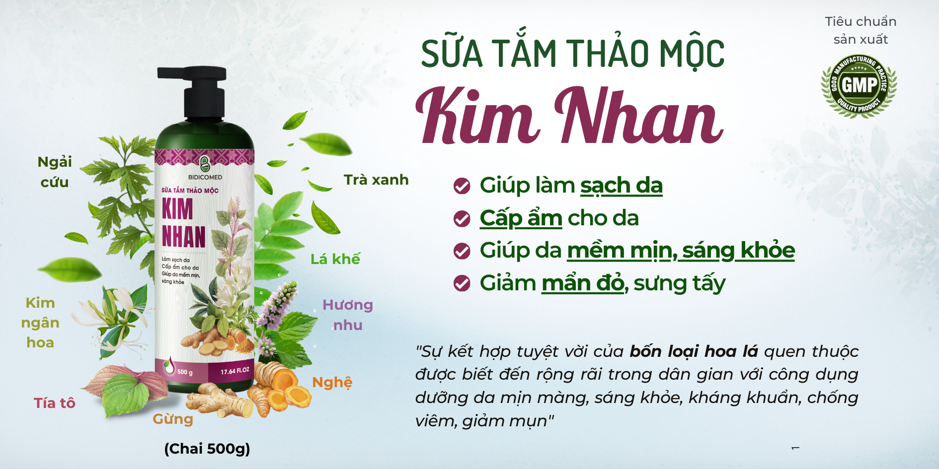 Sữa tắm thảo mộc Kim Nhan - Bidicomed